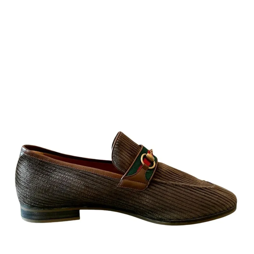 GUCCI 75974 Horsebit Corduroy Moccasin Loafer Men Shoe Size 11 | US 11.5 NEW